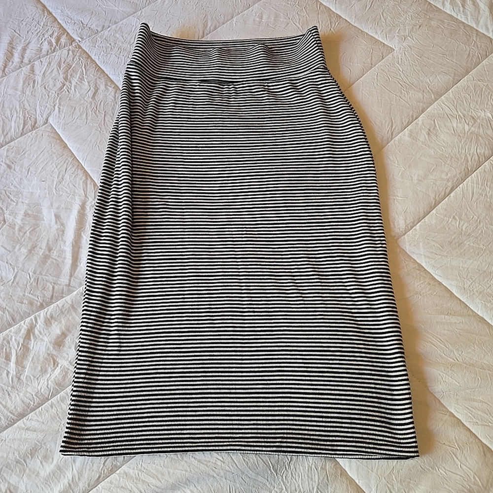 Athleta Black and White Striped Pencil Skirt Size Xs